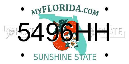 5496HH Florida License Plate