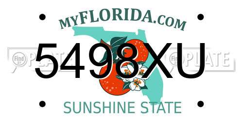 5498XU Florida License Plate