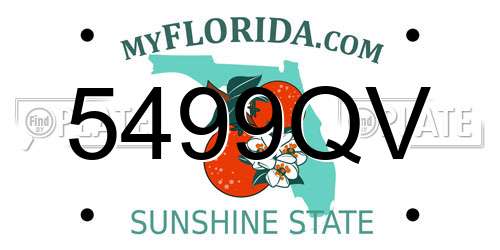5499QV Florida License Plate