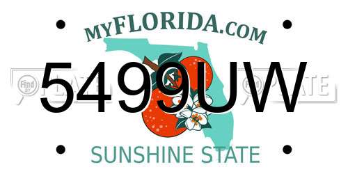 5499UW Florida License Plate