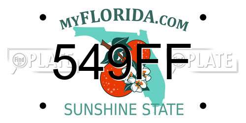 549FF Florida License Plate