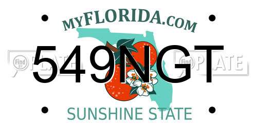 549NGT Florida License Plate