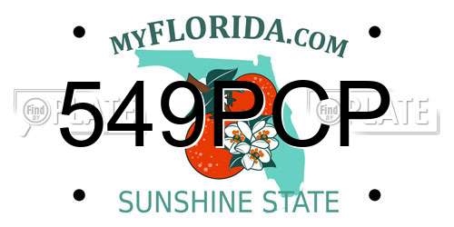 549PCP Florida License Plate