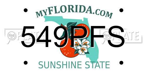 549PFS Florida License Plate