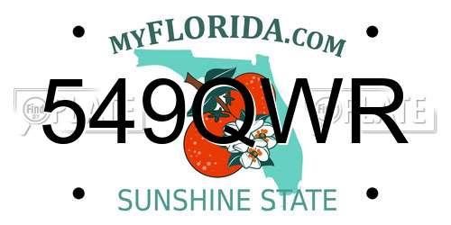 549QWR Florida License Plate