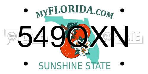 549QXN Florida License Plate