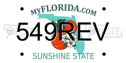 549REV Florida License Plate