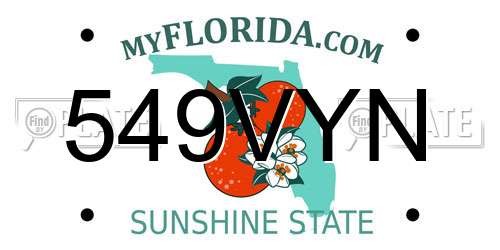 549VYN Florida License Plate