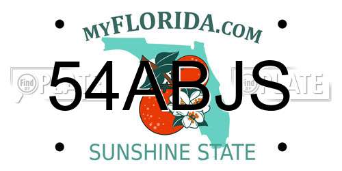 54ABJS Florida License Plate