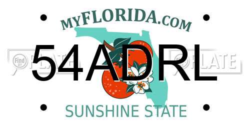 54ADRL Florida License Plate