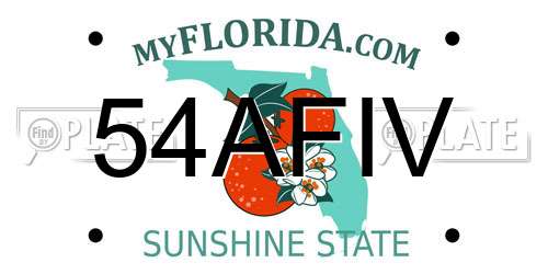 54AFIV Florida License Plate