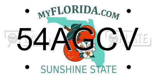 54AGCV Florida License Plate