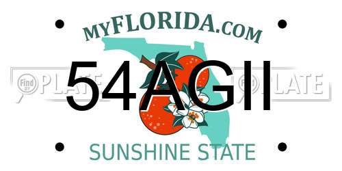 54AGII Florida License Plate
