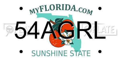 54AGRL Florida License Plate