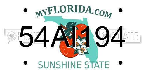 54AI194 Florida License Plate