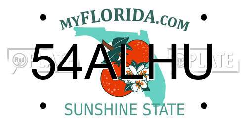 54ALHU Florida License Plate