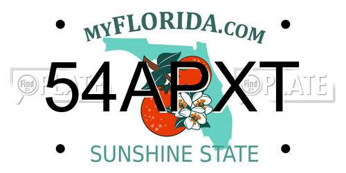 54APXT Florida License Plate