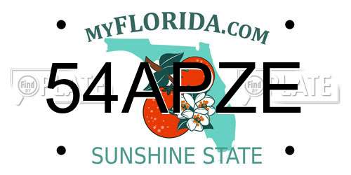 54APZE Florida License Plate
