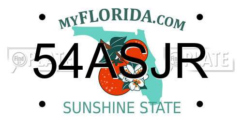 54ASJR Florida License Plate