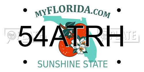 54ATRH Florida License Plate