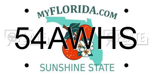 54AWHS Florida License Plate