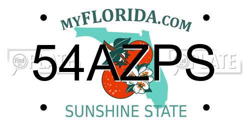 54AZPS Florida License Plate
