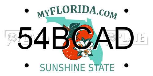54BCAD Florida License Plate