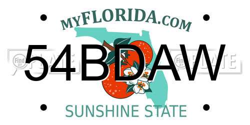 54BDAW Florida License Plate