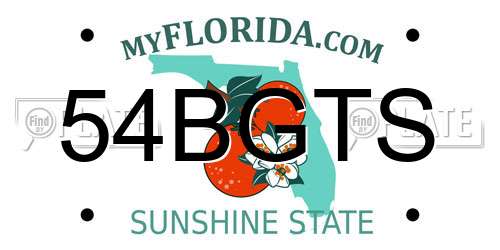 54BGTS Florida License Plate