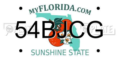 54BJCG Florida License Plate