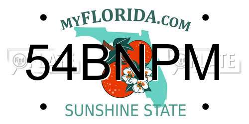 54BNPM Florida License Plate