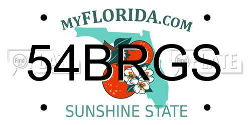 54BRGS Florida License Plate
