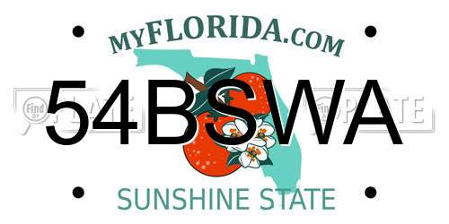 54BSWA Florida License Plate