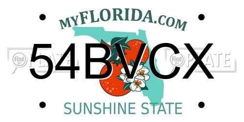 54BVCX Florida License Plate