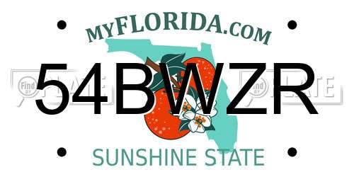54BWZR Florida License Plate