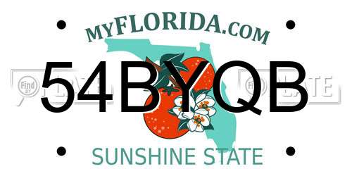 54BYQB Florida License Plate