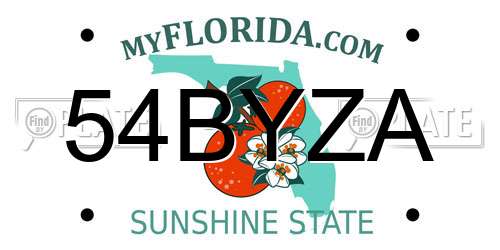 54BYZA Florida License Plate