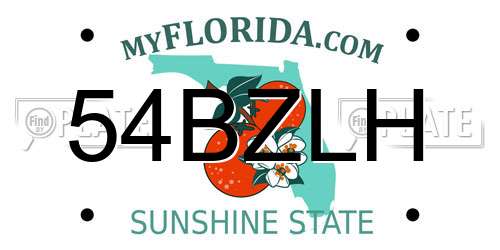 54BZLH Florida License Plate