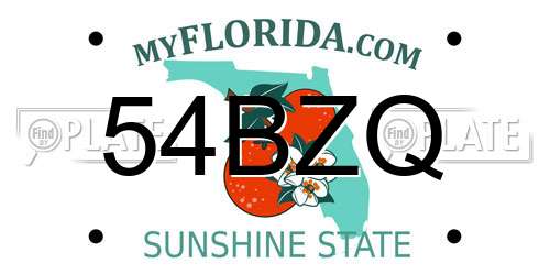 54BZQ Florida License Plate