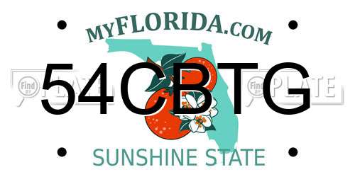 54CBTG Florida License Plate