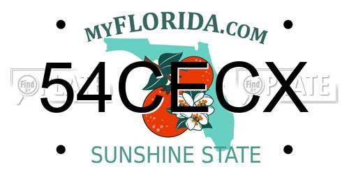 54CECX Florida License Plate