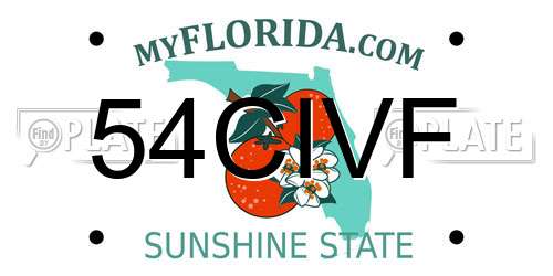54CIVF Florida License Plate