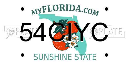 54CIYC Florida License Plate