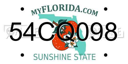 54CQ098 Florida License Plate