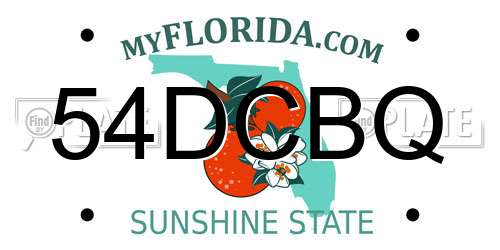 54DCBQ Florida License Plate