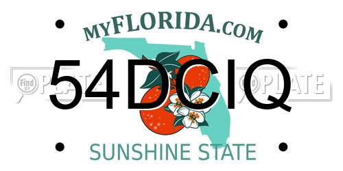 54DCIQ Florida License Plate