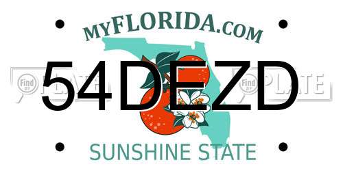 54DEZD Florida License Plate