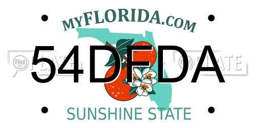 54DFDA Florida License Plate