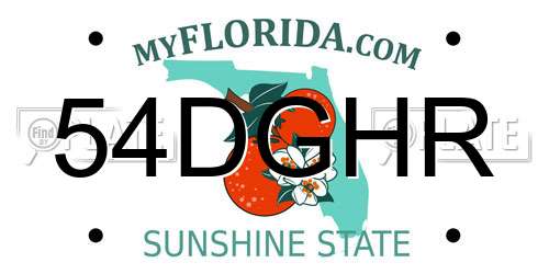 54DGHR Florida License Plate