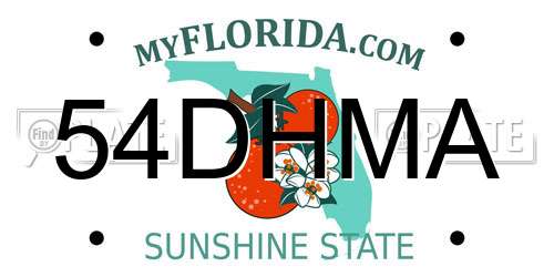 54DHMA Florida License Plate